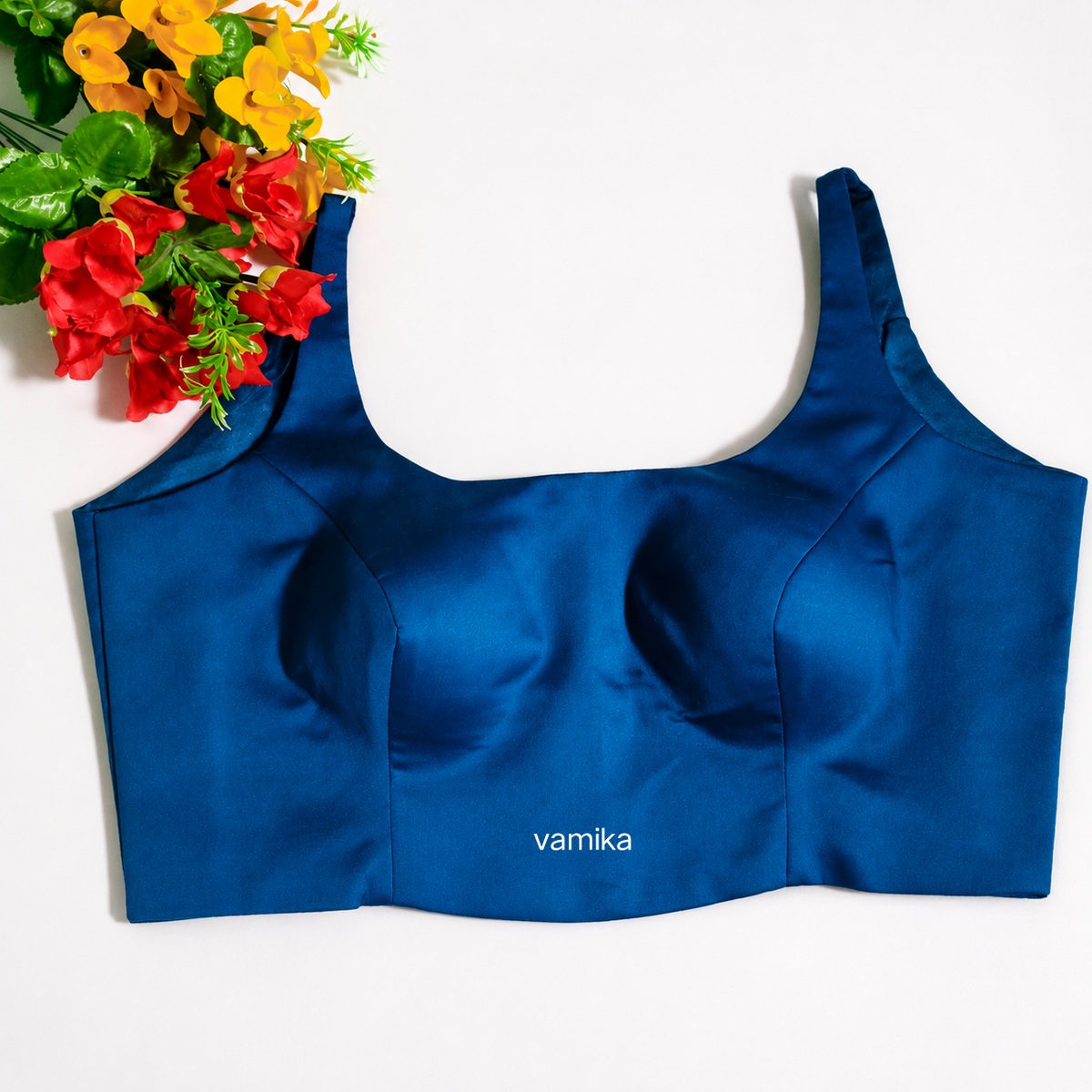 Royal blue sleeveless blouse