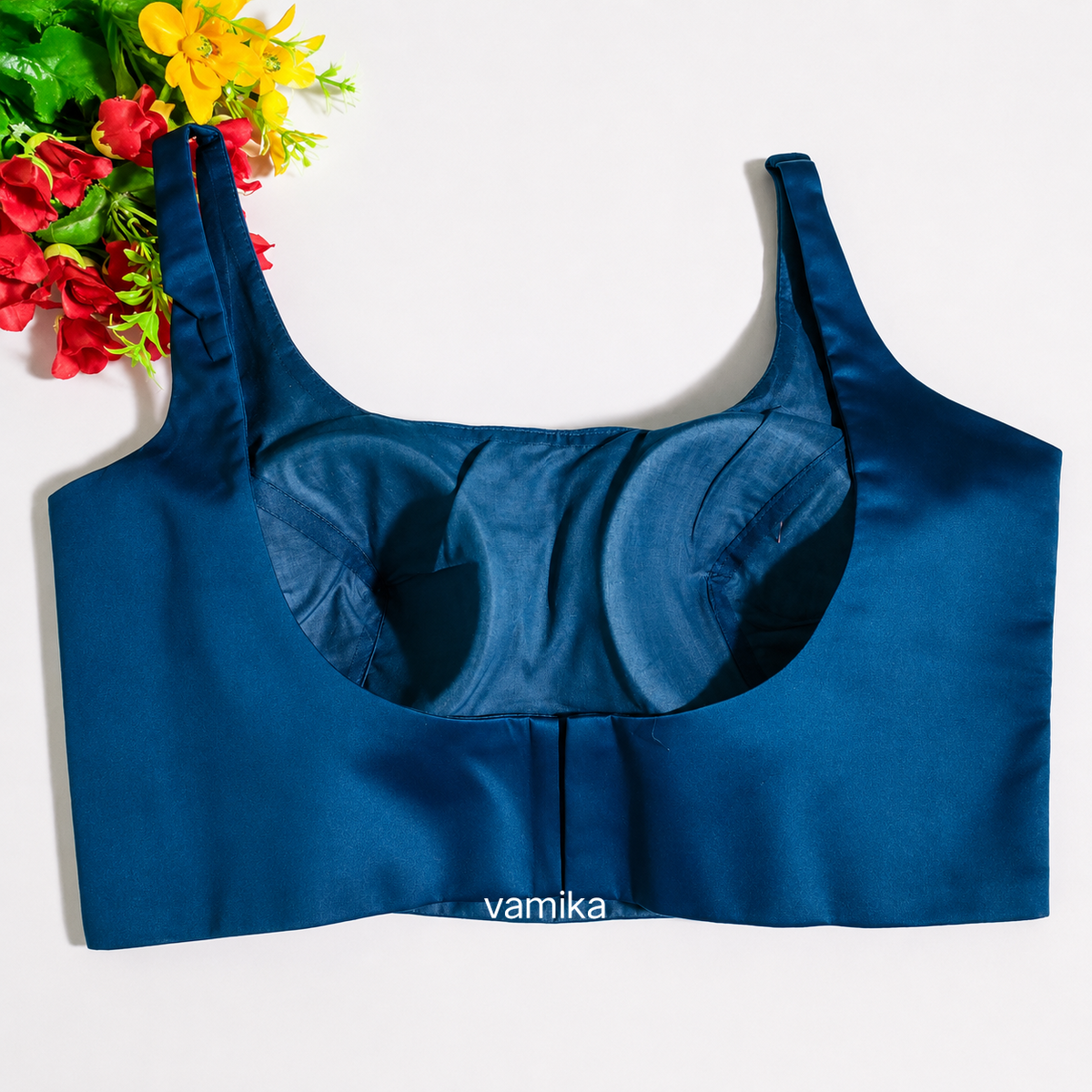 Royal blue sleeveless blouse