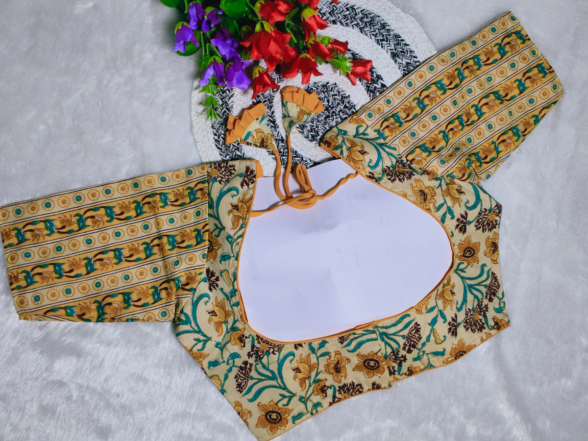 Elegant printed cotton blouse
